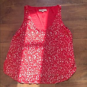 Pink printed flowy tank